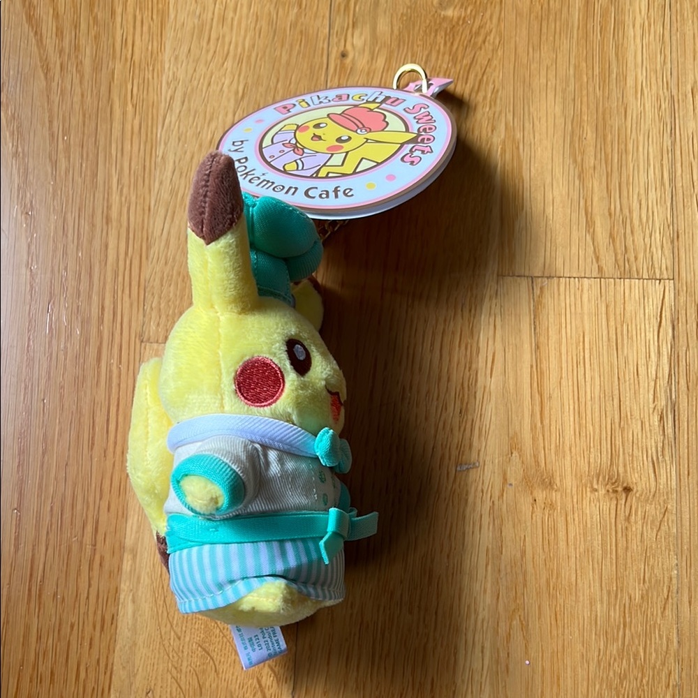 NEW Pokemon Cafe Pikachu Sweets Plush Chef Pikachu Plush Keychain - Teal - Picture 3 of 7